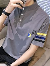 Men's T Shirts 2023 Style Summer Short Sleeve T-shirt Men Trend Loose-Fit Polo Shirt Large Size On Clothes Pure Cotton Wear