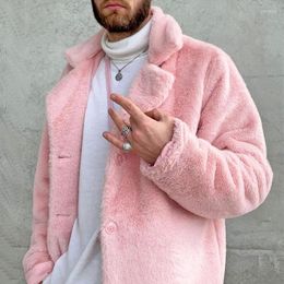 Men's Jackets 2023 Spring Autumn Menswear Loose Lapels Solid Colour Cardigan Jacket Men's Coat Fashion Pink Outerwear Male Tops