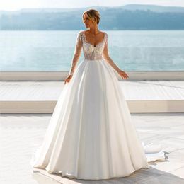 Wedding Dress Other Dresses White Beach Ball Gown 2023 Bridal Gowns Long Sleeves Lace Appliques Princess Corset Vestido NoviaOther
