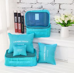 Duffel Bags 6 Pcs/Set Nylon Unisex Packing Cubes For Clothes Lightweight Luggage Travel Shirts Waterproof Duffle Bag