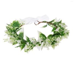 Headpieces Floral Garland Crown Headpiece White Fabric Simulated Flower Hairband For Banquet Wedding Dresses Skirts THJ99