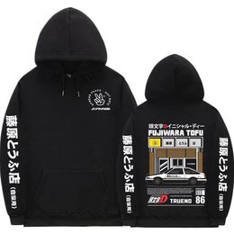 Men's Jackets Anime Initial D AE86 Hoodie Hachiroku Shift Drift Hooded Sweatshirts Takumi Fujiwara Tofu Shop Graphic Pullovers Unisex 230321