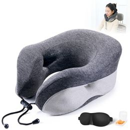 Pillow U-Shape Travel Pure Memory Foam Neck For Airplane Office Nap Cervical Pillows Flight Sleeping Head Support