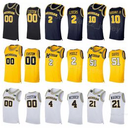 College Basketball Wolverines 25 Juwan Howard Jerseys 2 Isaiah Livers 10 Tim Hardaway Jr 3 Trey Burke 5 Jalen Rose 1 Charles Matthews Poole 21 Franz Wagner Sewing NCAA