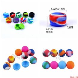 Mix Style ball holder food grade silicone jars dab wax oil container silicon wax silicone tin dry herb 3ml 5ml box FDA DHL