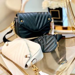 Designer bag luxury handbags crossbody bags Women wallet purse Classic Fashion Leather Adjustable shoulder strap Retro Gold chain 2 color