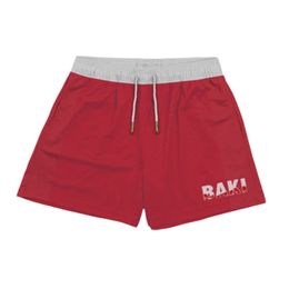 Men's Shorts Japanese Anime Shorts Baki Haman Print Male Streetwear Beach Shorts Casual Loose Men Elastic Waist Black Shorts 230321