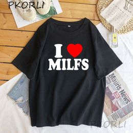 Womens TShirt I Love MLFS Heart Moms Printed Tshirts Women Cotton Short Sleeve Casual T Shirt Harajuku Fashion Tee Shirts 230321