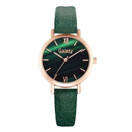 HBP Leisure Lady Watch Green Dial Business Watches Luxury Women Wristwatch Leather Strap
