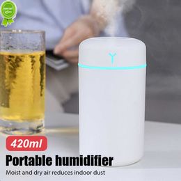 Upgrade 420ML Car Air Humidifier Portable Rechargeable Cool Mist Atomizer with Adjustable Spray Mode Night Light for Bedroom Office Car