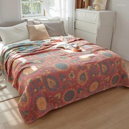 Blankets Cotton Muslin Air Condition Home Bedding Blanket KIds Sleeping Quilt Plaid Born Comforter