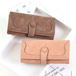 Wallets Many Departments Faux Suede Long Wallet Women Matte Leather Lady Purse High Quality Female Wallets Card Holder Clutch Carteras G230308