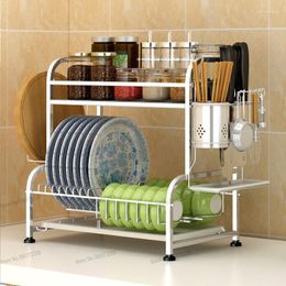 Kitchen Storage Shelf 304 Stainless Steel Dish Drain Rack Bowl Tray Seasoning Small Model