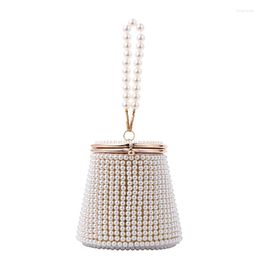 Outdoor Bags Bucket Design Women Evening Beading Holder Day Clutch Pearl Wedding Bridal Handbags For Party Small Purse Bag