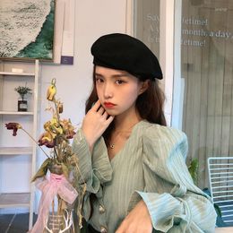 Women's Blouses WDMSNA Spring 2023 Retro V-neck Women Blouse Pearl Flare Sleeve Strap Shirt Design Loose Top Womens Wear Blusas Femininas