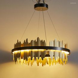 Chandeliers Modern Light Luxury Living Room Chandelier Circle Simple Dining Lamp Creative Designer Bedroom LED Dimmable