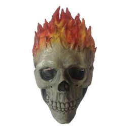 Party Masks Rider Cosplay Latex Skl Skeleton Red Flame Fire Man Py Fl Head Adt Props 220920 Drop Delivery Home Garden Festive S Dh2Mm