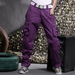 Women's Pants s Male and Female Couples Trousers Autumn Winter Women Purple Cargo Mens Joggers Hip Hop Jeans Many Pockets 230322