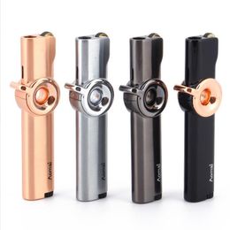 Gas Smoking Lighter Super Thin Grinding wheel Cigarette Butane Jet Windproof Refillable Lighters with Rotary switch