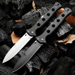 Factory Price 10ACXC Folding Knife AUS10A Satin/Black Oxide Blade Griv-Ex & Stainless Steel Sheet Handle Survival Tactical Folder Knives with Retail Box