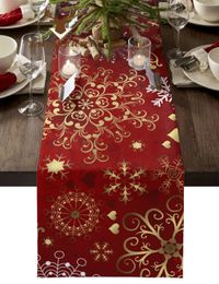 Table Runner Christmas Snowflake Texture Table Runners Wedding Centerpiece for Table Home Kitchen Decor Dining Tableware Pads Table Mats 230322