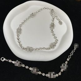 Necklace Fresh and simple Designed Necklaces D Letter Crystal Diamonds Pearl Pendants Earring Women's Bracelet Copper Ladies Girls Designer