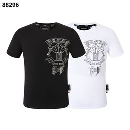Plein Bear t Shirt Mens Designer Tshirts Brand Clothing Rhinestone Pp Skull Men T-shirt Round Neck Ss Gothic Banner with Crystals Hip Hop Tshirt Top Tees 161715