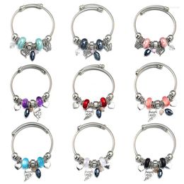 Bangle Charm Love Beaded Bracelet Jewellery 6 Colour Adjustable Metal Bangles Romantic Accessories Fashion Women