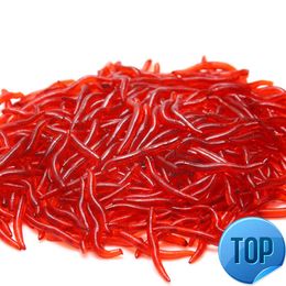 50/100/150pcs Lifelike Fishy Smell Red Worms Soft Bait Simulation Earthworm Carp Bass Fishing Lures Artificial Silicone Pesca