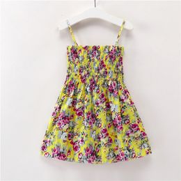 Vestidos de menina vestido de bebê 2023 Crianças de verão vestidos sem mangas vestidos meninas impressão de algodão Princesa Floral Dress Crianças Casual Roupas