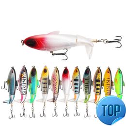 1 Pcs Whopper Popper 9.5cm/17.8g Topwater Fishing Lure Artificial Bait Hard Plopper Soft Rotating Tail Fishing Tackle Geer