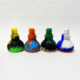 Latest Colorful Silicone Wave Style 14MM 18MM Male Joint Dual Use Dry Herb Tobacco Spoon Multihole Filter Bowl Oil Rigs Portable Bong Smoking Cigarette Holder DHL