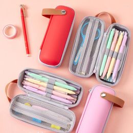 Hard Shell Cylindrical Pencil Case Elementary School Children Double-layer Large-capacity Storage Stationery