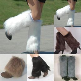 Women Socks S!!! 5 Colours 1 Pair Stockings Winter Fashion Boot Covers Furry Solid Colour Faux Fur Soft Comfortable