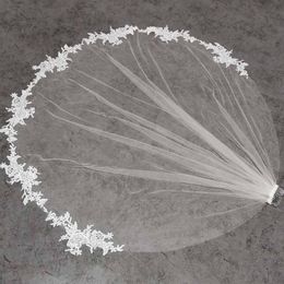 Bridal Veils Short Wedding Veil With Comb One Layer Ivory Lace Arrival Voile Mariage AccessoriesBridal