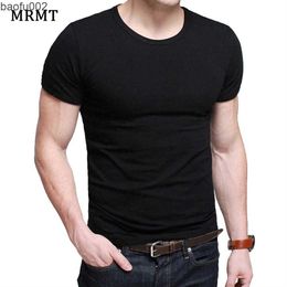 Men's T-Shirts Lycra Men's T Shirt Short Sleeve Men T-Shirt O-Neck Slim Solid Colour Half Sleeved Man Tee Shirt Top For Male 2022 MRMT Brand New W0322