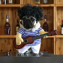 Cat Costumes Halloween Party Custome Clothes Guitar Player Cosplay Dog Costume For Small Large Pet Funny Golden Retriever