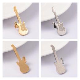 Pendant Necklaces 1pcs Golden Colour Stainless Steel Musical Instruments Pendants Guitar Charms For Chain Necklace Choker Fashion Jewellery