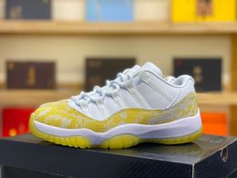 May 11th 2023 11s Yellow Snakeskin Basketball Shoes 11 XI White Tour Yellow Sail Men Women Lifestyle Sports Sneakers