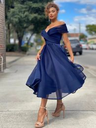 Casual Dresses Women's Elegant A-line Off-shoulder Evening Party Dress for Wedding Guest Birthday Cocktail Vestidos De Novia 19