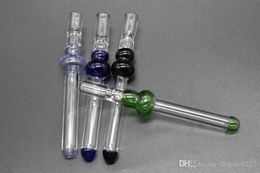 13cm Glass Bat Pipes Tobacco Cigarette Holder Straw Tube Filter Tips Thick Pyrex Glass filter oil burner for Smoking