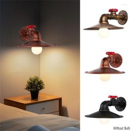 Wall Lamp Retro Iron Steampunk Water Pipe Loft Shade Vintage E27 LED Lights Cover For Bedroom Living Room Bar Bedside