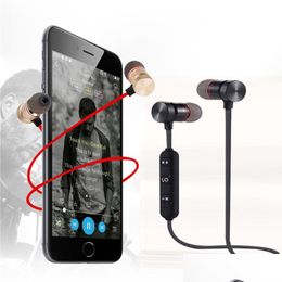 Headphones Earphones Xt6 Wireless Stereo 4.2 Bluetooth Microphone Earbuds Bass Headset Sport Fitting For Phone Lg Smart With Retai Dh1Yw