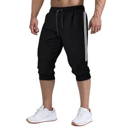 Men's Shorts Men Jogger Casual Slim Harem Shorts Soft 3/4 Trousers Fashion Brand Men Sweatpants Summer Comfy Male Shorts XXXL 230322