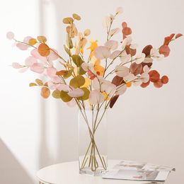 Decorative Flowers Ins Eucalyptus Round Leaf Simulation Flower Apple Fake Plant Home Living Room Wedding Green Decorations