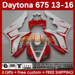 MOTO Fairings For Daytona 675 675R 2013-2016 Bodywork Daytona675 Bodys 166No.49 Daytona 675 R 13 14 15 16 2013 2014 2015 2016 OEM Motorcycle Fairing Kit red white blk