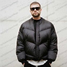 Men's Jackets 21FW REP satin down high street loose solid casual baseball neck zippered men and women fashion T230322