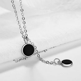 Pendant Necklaces Minimalist Round Black Chokers Necklace For Girl Party Gift Tassel Pendants Women Jewellery