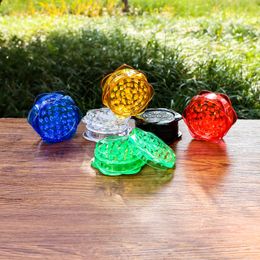 HONEYPUFF 67mm Diameter Flower Shape 3 Layers Parts Plastic Spice Crusher Hand Miller Herb Grinder Tobacco Cigarette Smoking Grinders Herbal Grind 6 Colours