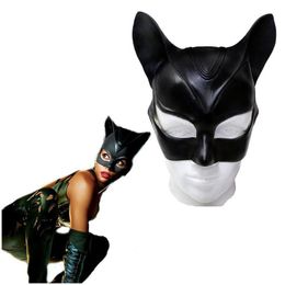 Party Masks Woman Y Cat Selina Kyle Mask Bruce Wayne Cosplay Costume Latex Helmet Fancy Adt Halloween 220715 Drop Delivery Home Gard Dhw4U